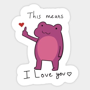 Frog expressing love<3 Sticker